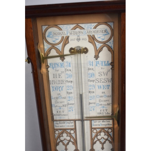 144 - A Reproduction Mahogany Cased Admiral Fitzroy Barometer