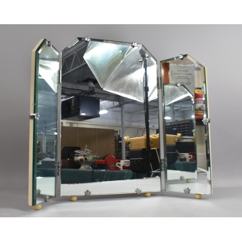 161 - A Late 20th Century Triple Dressing Table Mirror with Bevel Edge