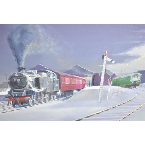 189 - An Oil On Canvas, Jim Horsefall, Train at Station, Initialled JH and Dated 2007, 76x51cms