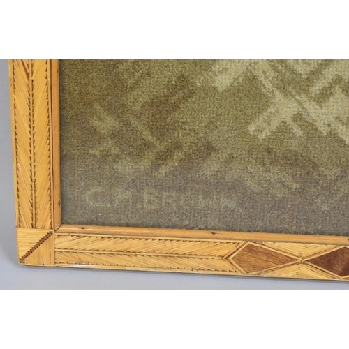 228 - A Framed Axminster Carpet, Alsatian, Off the Last Run of The Carpet Factory in Matchstick Frame, 66c... 