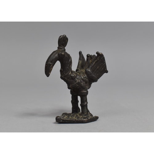 241 - A 19th Century Indian Bronze Study of a Peacock, 7cms High