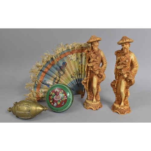 247 - A Collection of Various Oriental Items to include Cloisonne Lidded Pot, Resin Figures Etc