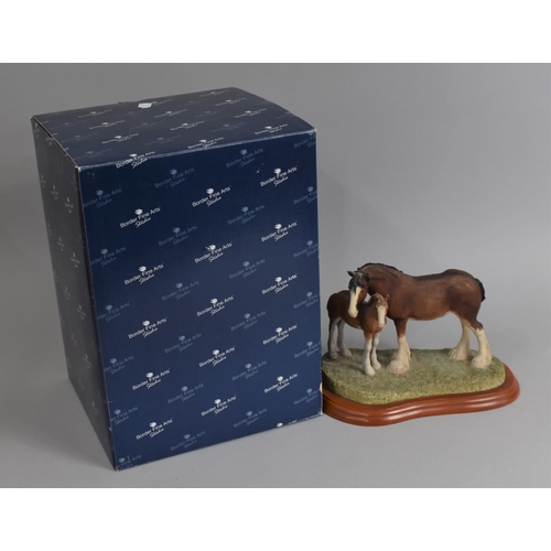 260 - A Border Fine Arts Horse Group, Mares & Foal, A0188 Shire, with Box