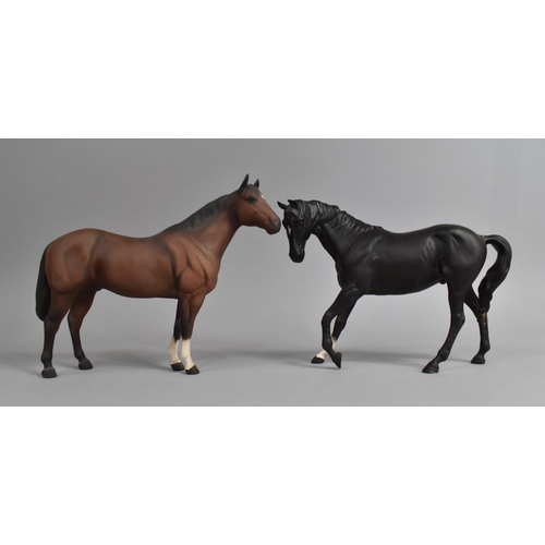 273 - A Matt Beswick Stallion Together with a Beswick Matt 'Black Beauty' (Condition Issues)