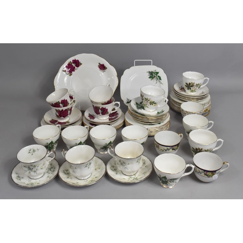 315 - A Collection of Various Teawares to Comprise Rose Pattern Examples Etc