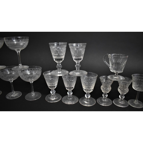 326 - A Collection of Various 19th Century and Later Glass to comprise Custard Glass, Etched Coupe Glasses... 