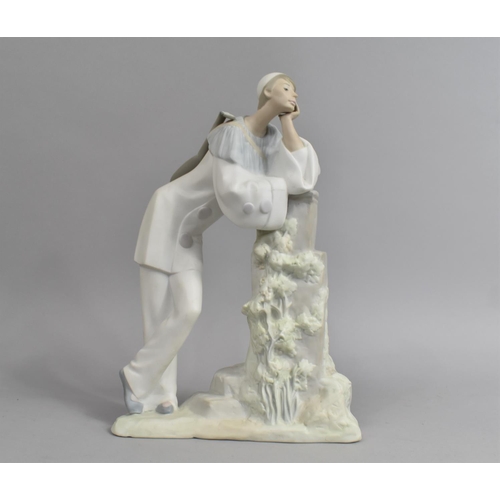 370 - A Lladro Study Pierrot with Mandolin, 34cms High