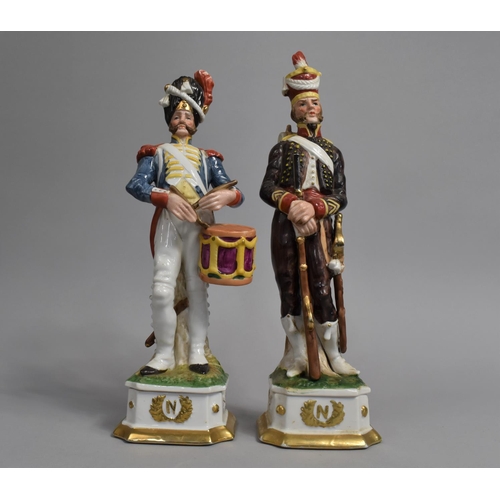 377 - Two Porcelain Napoleonic Soldiers, 31cms High