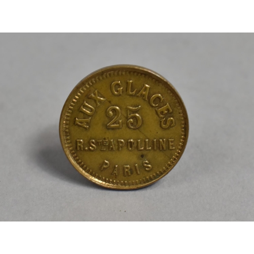 406 - A c.1900 French Brothel Token, Aux Glaces 25 R.St Apolline Paris, Monnaie de Singe