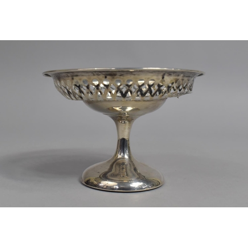 415 - A Silver Bonbon Dish, with Pierced Bowl and Pedestal Stand, Weighted Base, Condition Issues, 134g