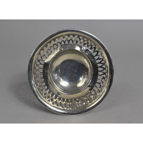 415 - A Silver Bonbon Dish, with Pierced Bowl and Pedestal Stand, Weighted Base, Condition Issues, 134g