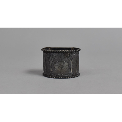 426 - An Indian White Metal Napkin Ring Decorated with Foliate Motif, 19.3g