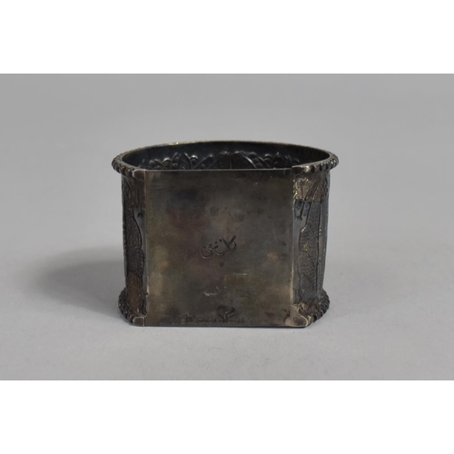 426 - An Indian White Metal Napkin Ring Decorated with Foliate Motif, 19.3g