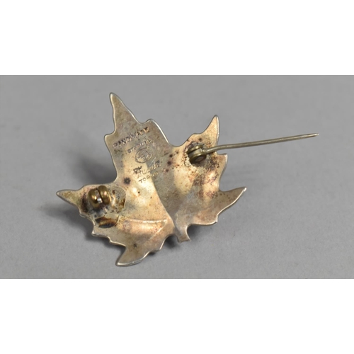 459 - A Canadian Silver Maple Leaf Brooch