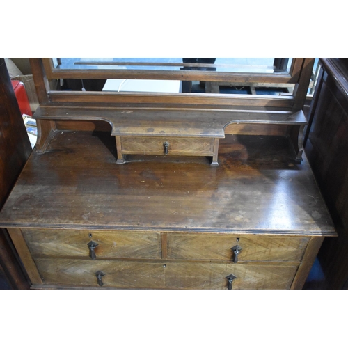 504 - An Early 20th Century Dressing Table with Two Short and One Long Drawer Turned Tapering Supports on ... 