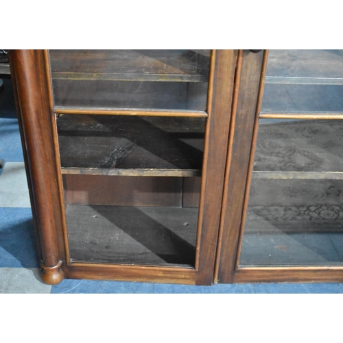 505 - A 19th Century Mahogany Glazed Cabinet with Shelved Inner, Formerly off a Secretaire, 100cms Wide