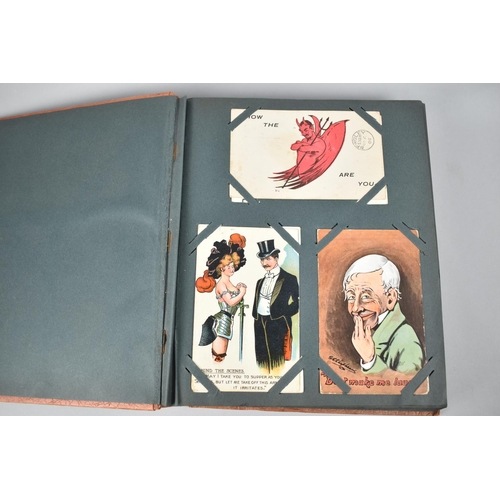 91 - An Early/Mid 20th Century Postcard Album Containing Approximately 180 Comical Postcards