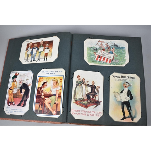 91 - An Early/Mid 20th Century Postcard Album Containing Approximately 180 Comical Postcards