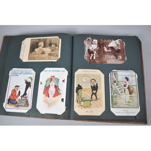 91 - An Early/Mid 20th Century Postcard Album Containing Approximately 180 Comical Postcards