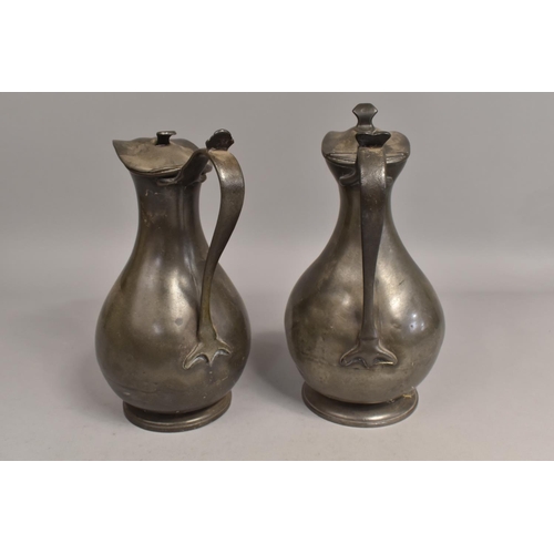 96 - Two 19th Century Pewter Jugs, 23cms High