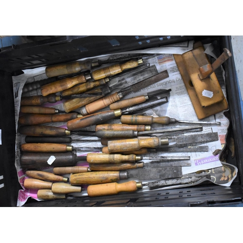 481 - A Collection of Various Vintage and Later Chisels and Woodworking Tools