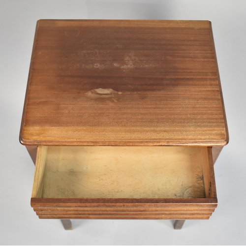 100 - A Mid 20th Century Rectangular Side Table with Single Drawer and Galleried Stretcher Shelf, 42cms Wi... 