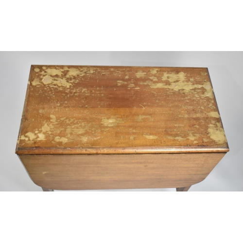 190 - An Edwardian Mahogany Drop Leaf Occasional Table, Water Damaged Top, 60cm wide