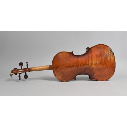 199 - An Early 20th Century Violin in Need Some Repair, Having Inner Paper Label Inscribed for Sebastian K... 