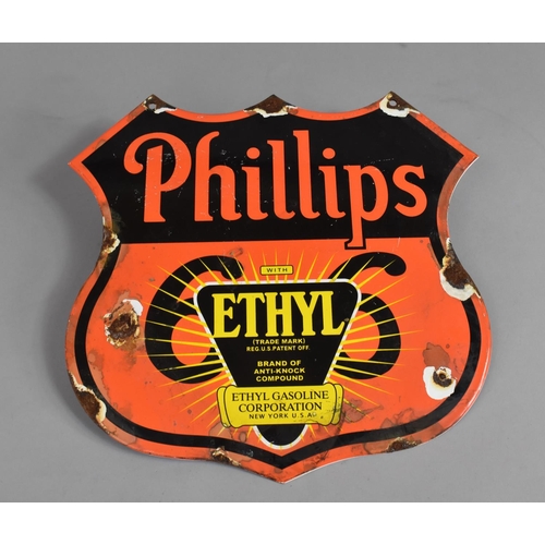 201 - A Reproduction Enamelled Sign for Philips Ethyl Gasoline, 30cm wide