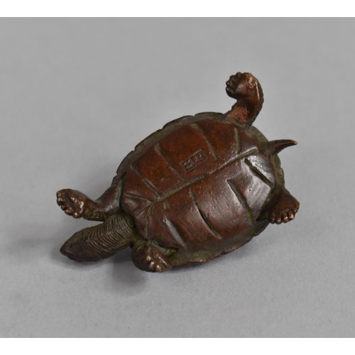 223 - A Miniature Bronze Study of a Tortoise, 5cm Long