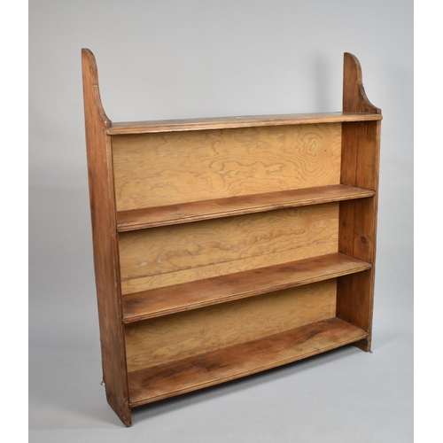 229 - A Late 19th/Early 20th Century Stripped Pine Four Shelf Open Bookcase, 112cm wide