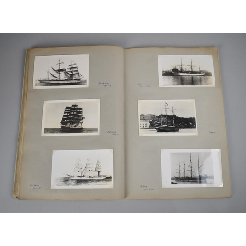 239 - Two Scrapbook Albums Containing Postcards and Photographs of Early Tall Ships at Anchor and in Sail,... 