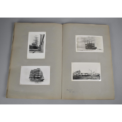 239 - Two Scrapbook Albums Containing Postcards and Photographs of Early Tall Ships at Anchor and in Sail,... 