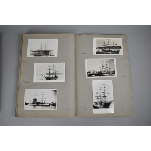 239 - Two Scrapbook Albums Containing Postcards and Photographs of Early Tall Ships at Anchor and in Sail,... 