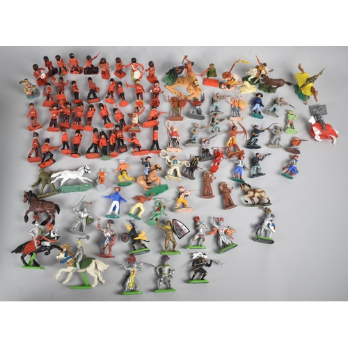 254 - A Collection of Vintage Plastic Soldier and Cowboys Figures by Lone Star, Crescent and Britains