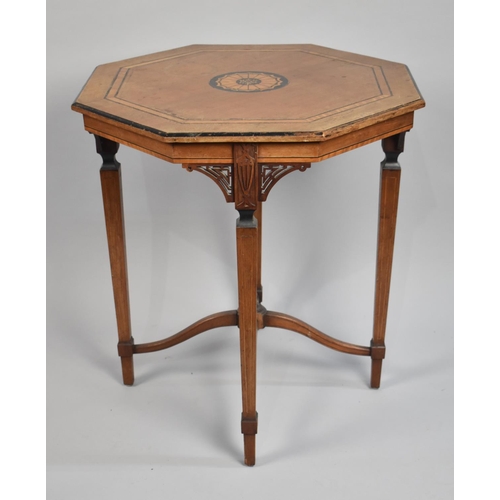 261 - An Edwardian Inlaid Octagonal Occasional Table, on Tapering Turned Supports, Some Condition Issues, ... 