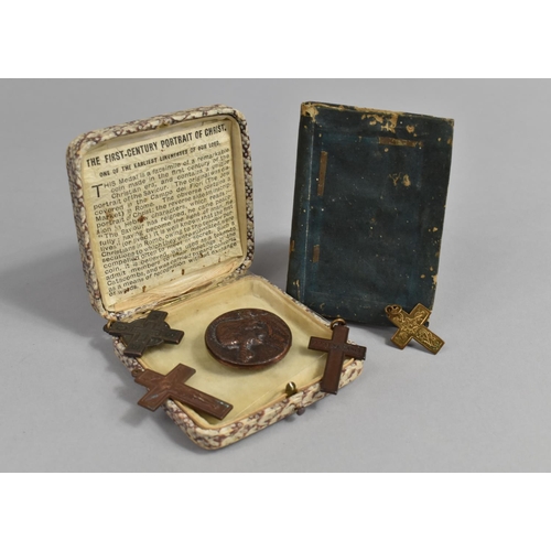 301 - A Collection of Various Early 20th century and Later Religious Items to include Scroll Work Book, Cr... 