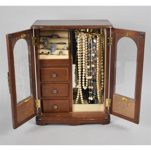 309 - A Jewellery Cabinet Containing Various Costume Jewellery