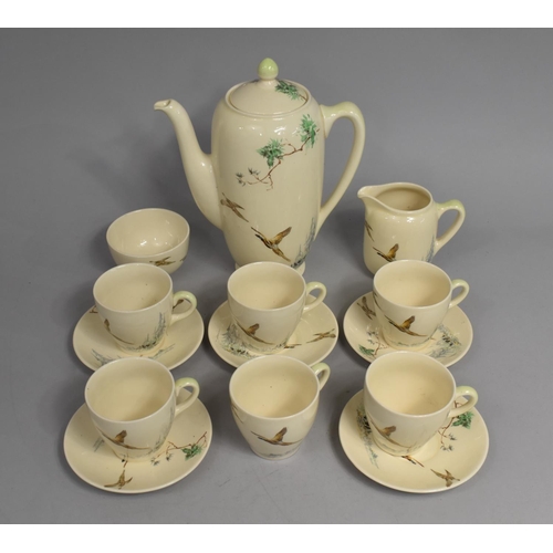 331 - A Royal Doulton The Coppice Pattern Coffee Set to Comprise Coffee Pot, Six Cans, Six Saucers, Milk J... 