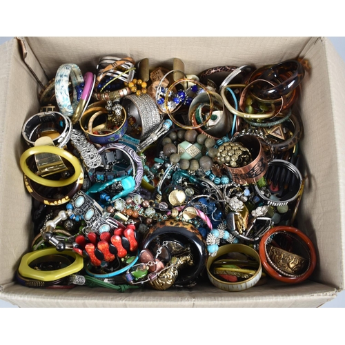 349 - A Large Box Containing Costume Jewellery, Mainly Bangles, Necklaces etc