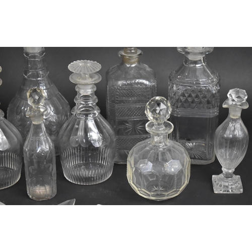 377 - A Collection of Various 19th Century Cut Glass and Other Cut Glass Decanters together with a Clear G... 