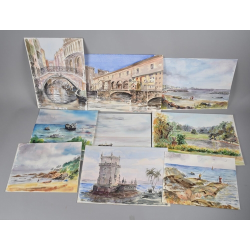 387 - A Collection of 39 unframed Watercolours