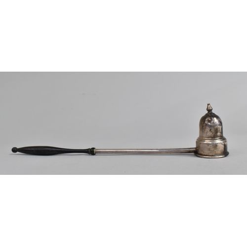 423 - A Sterling Silverand Ebony Handled Candle Snuff