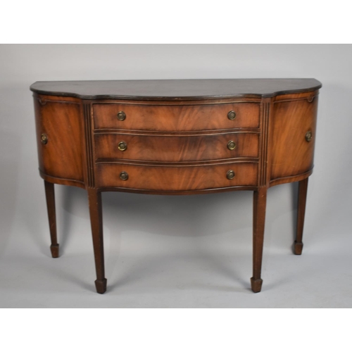 516 - A 20th Century Copy of a Georgian Mahogany Sideboard, with Three Centre Drawers and Side Cabinets, S... 