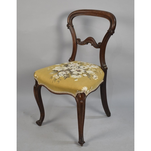 539 - A Set of Four Victorian Balloon Back Salon Chairs