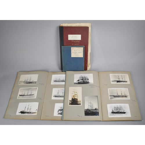 544 - Two Scrap Books Containing Postcards of Tall Ships Together with Reference Books, Approx 172 Cards