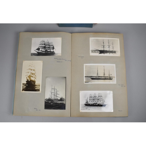 544 - Two Scrap Books Containing Postcards of Tall Ships Together with Reference Books, Approx 172 Cards