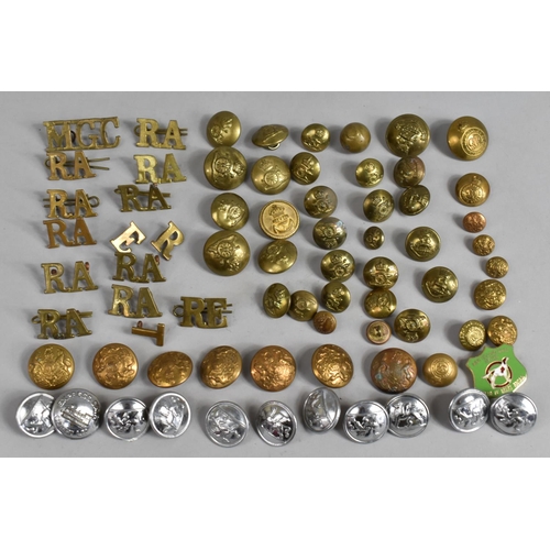 64 - A Collection of Various Military Buttons Etc