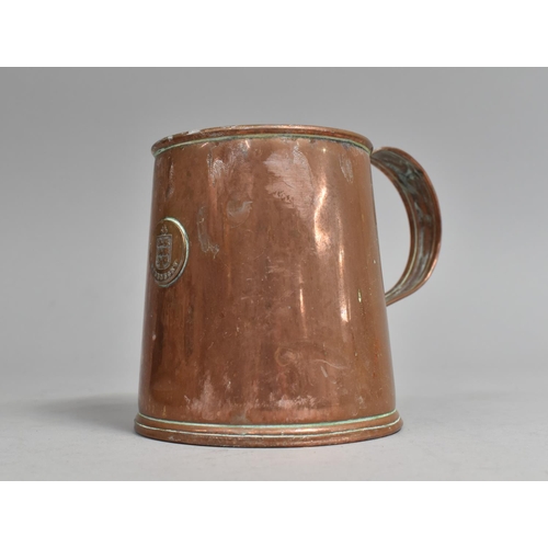 74 - A Copper Tankard inscribed for Guernsey