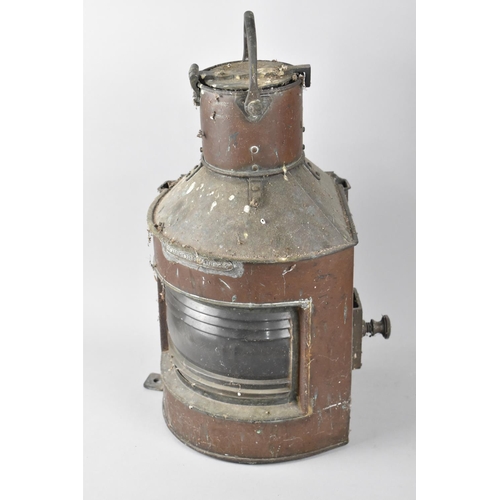 103 - An Early 20th Century Copper Bow Port Ships Lantern, Pattern 23, Probably by Alderson and Gyde, Miss... 